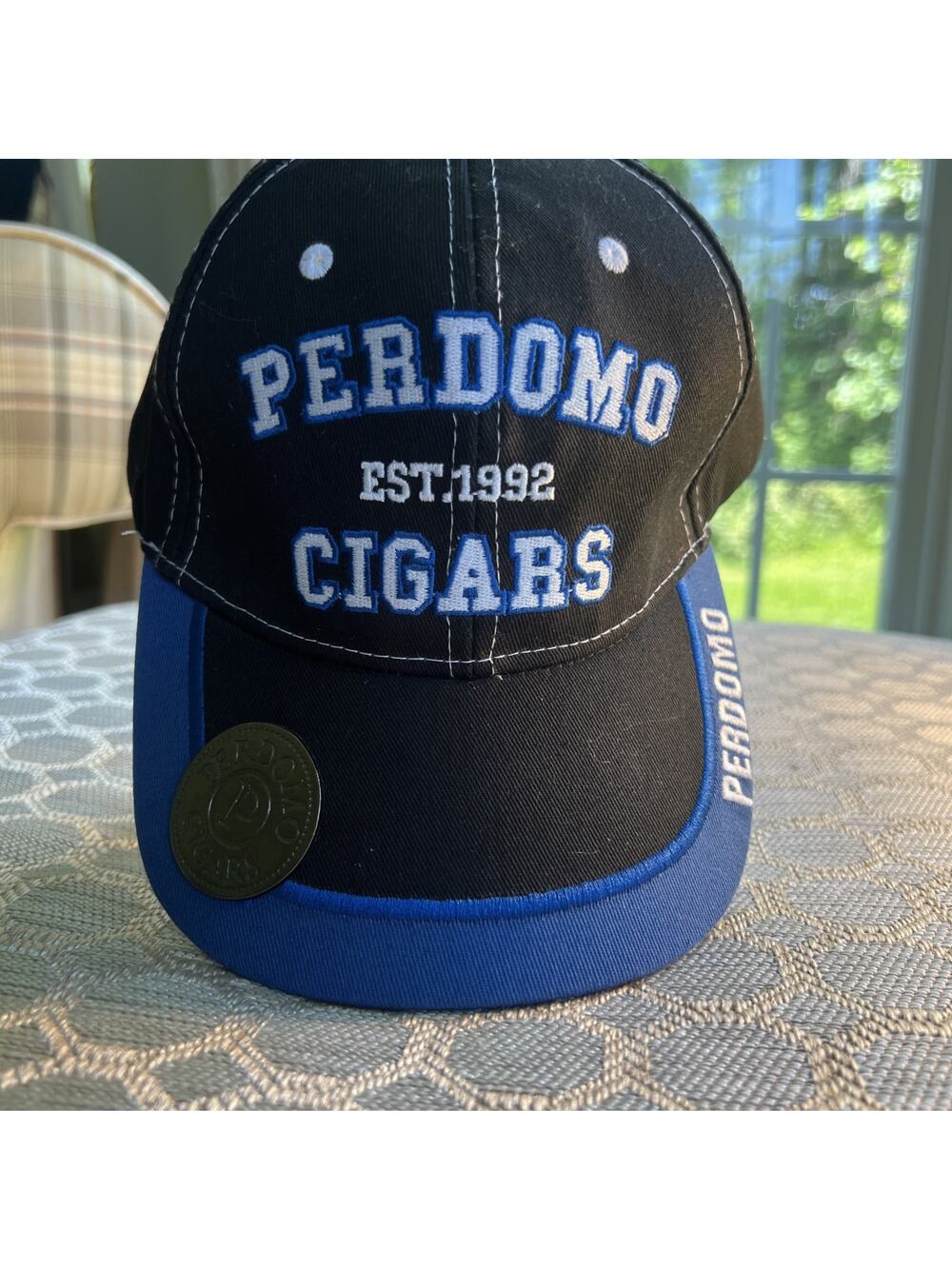 Perdomo Cigars Blue & Black Adjustable Baseball Hat Cap Bottle Opener Golf Club